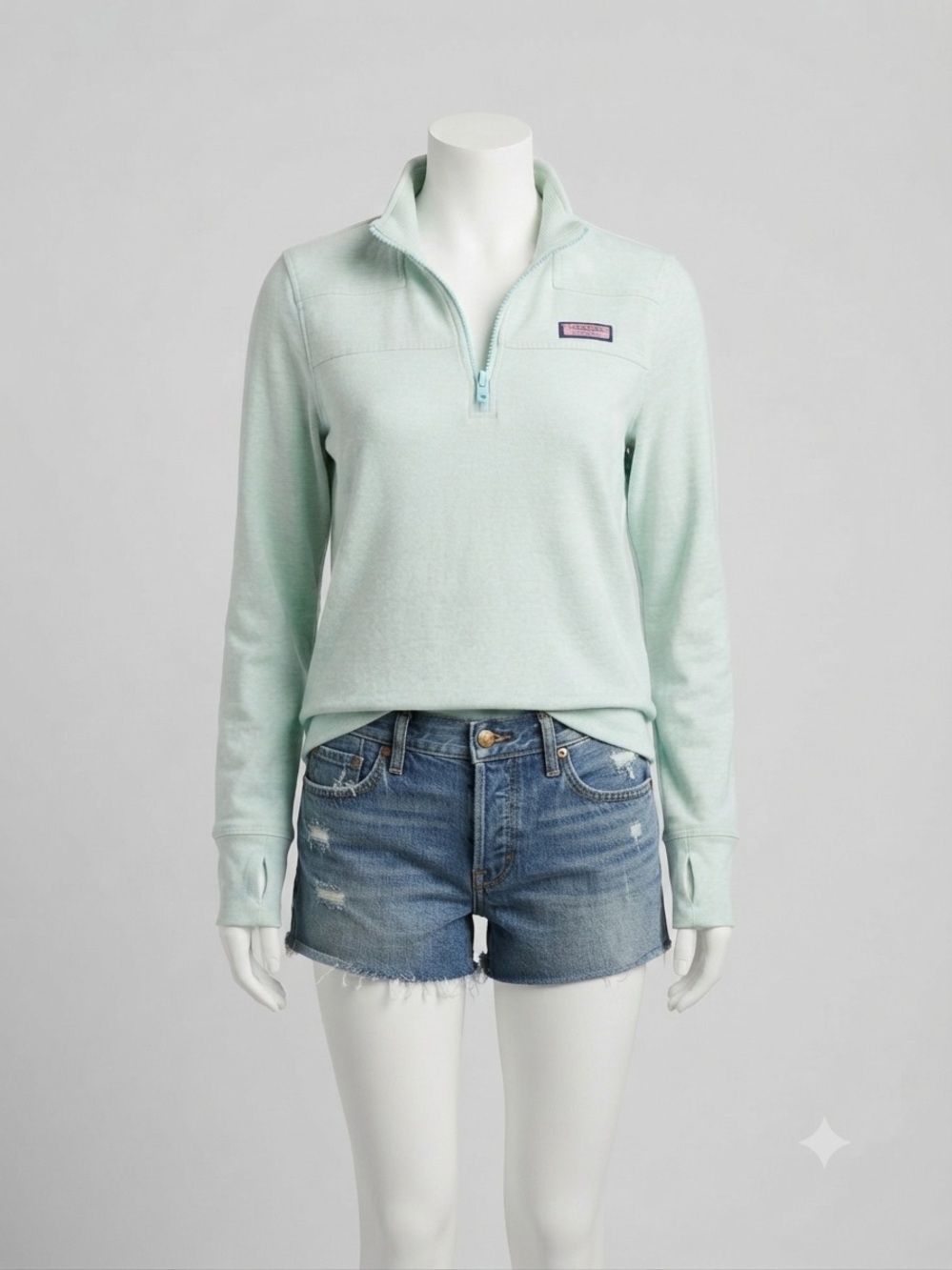 Girls Vineyard Vines Mint Half-Zip Pullover size L (14)